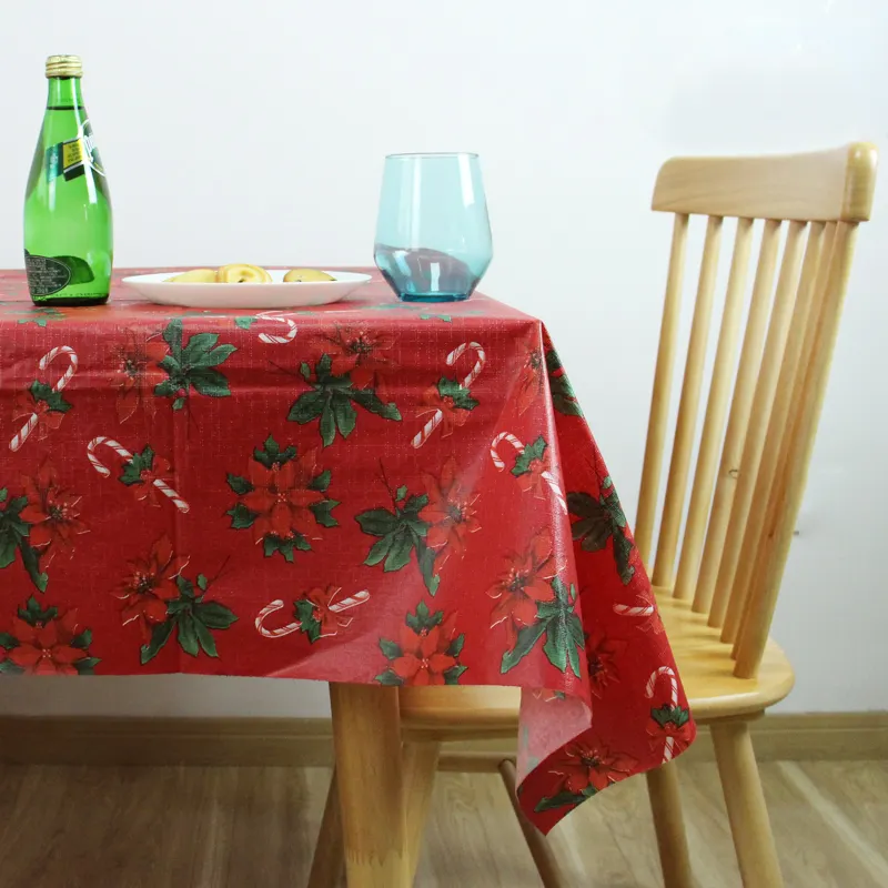 Cotton craft Christmas Party Xmas Decorative Elegant Festive Celebration Gingham Tablecloth Reusable Paperless Table Cover