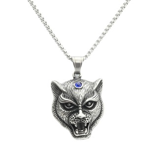 Collier Pendentif Tigre en Acier Inoxydable pour Homme, Breloque Animale Style Rétro Punk, Design Géométrique, Sertissage Clos 280526 - Product Image 4