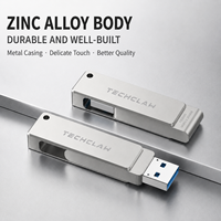 Flash Drive USB 3.0 Logam Premium 32GB/64GB/128GB Portabel untuk Kantor dan Perjalanan