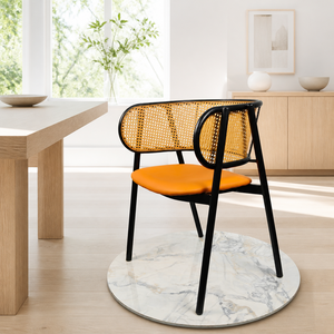 Silla de Salón TB24 con Respaldo Curvo, Tejido de Ratán PP, Estilo Moderno de Mediados de Siglo, Asiento Acolchado de Cuero Sintético, Precio Directo de Mayoreo - Product Image 2