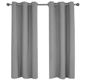 Sun Blocking Lined Window Curtain Panels Thermal Insulated Blackout Curtain for Bedroom
