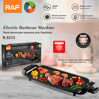 Grill électrique sans fumée de qualité supérieure, antiadhésif, pour intérieur, en acier au carbone, grilles de barbecue électriques RAF R.5313