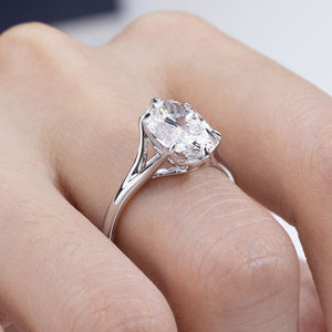 Anillo de diamantes cultivados en laboratorio de oro blanco de 18 quilates Messi Jewelry MSR-2025 para mujer - Product Image 6