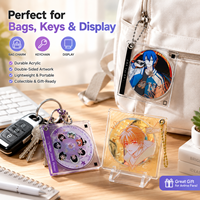 Porte-clés personnalisé en acrylique transparent avec puce NFC, mini pendentif disque personnalisé avec texte/logo pour cadeaux intelligents et souvenirs