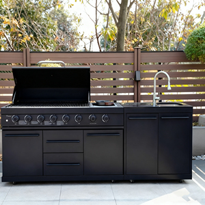Grill <span class=keywords><strong>BBQ</strong></span> Moderno Americano per Patio, Cucina Esterna Completa, Sistema di Griglia Elettrica, Mobile Impermeabile in Acciaio Inox 304 - Product Image 1