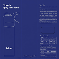 Nouvelle gourde en plastique alimentaire, grande capacité, portable, pour étudiants, fitness, sport et cyclisme, avec fonction pulvérisation d'eau estivale