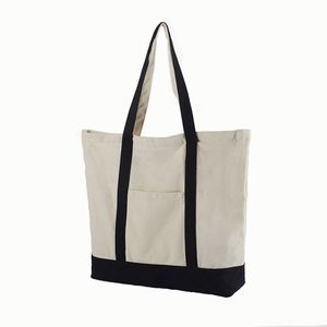 Bolsa de Lona Resistente con Logotipo Personalizado, para Compras, Viajes, Playa, Reutilizable, Ecológica, de Algodón, Tipo Tote - Product Image 4