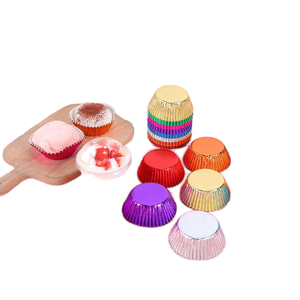 MaisBakery Mini Papier-Cupcake-Förmchen Metallisch Silberne Folie Umweltfreundliche Einweg-Backförmchen in Box Individuelles Design Backzubehör - Product Image 3