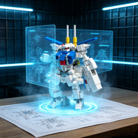 Jouet de construction DIY Mecha Warrior : Ensemble de briques robotiques à queue de faucon, modèle d'assemblage STEM DIY, jouet éducatif en blocs, vente en gros
