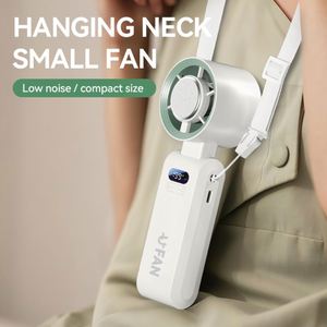 High Speed Handheld Neck 199 Levels 4000Mah Long <b>Battery</b> Life Ice Cooling Portable Fan for Commute - Product Image 2