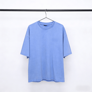 เสื้อยืดผู้ชายคุณภาพสูง ผ้าฝ้าย 100% ซักกรด 250 แกรม หนานุ่ม สั่งทำได้ ทรงวินเทจ สีสโตนวอช - Product Image 2