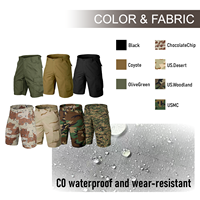 Shorts Cargo Militaires Vintage pour Hommes KSP-BDK-PR - Tissu Ripstop Polyester/Coton Taille Mi-Haute - Imperméables et Durables