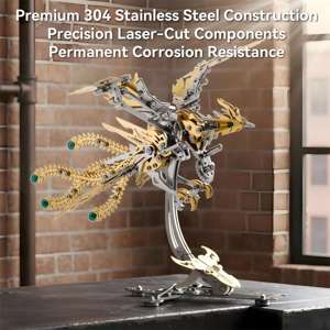 <span class=keywords><strong>Puzzle</strong></span> 3D en métal, modèle de phénix mécanique, kit de 358 pièces, ailes battantes, sculpture cinétique steampunk, cadeau pour homme, décoration de bureau - Product Image 6