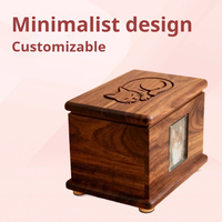 Urna para Mascotas de Madera Maciza con Marco para Fotos, Elegante Caja de Cremación para Cenizas de Gatos, Recuerdo Conmemorativo, Precio de Fábrica, Venta al Por Mayor