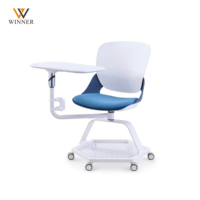 Chaise de formation pivotante et pliable moderne, directement de l'usine, avec tablette d'écriture, pour la maison, le bureau et l'école