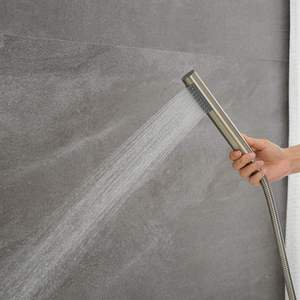 <span class=keywords><strong>Robinet</strong></span> <span class=keywords><strong>de</strong></span> baignoire autoportant à 2 poignées en laiton <span class=keywords><strong>avec</strong></span> finition nickel brossé et <span class=keywords><strong>douchette</strong></span> à main fixée au sol - Product Image 5