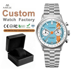 Reloj Mecánico de Lujo con Esfera Azul y Tema de Carreras para Hombre, Fabricante OEM ODM, Logotipo Personalizado, Edición Limitada de 100M, Relojes Automáticos - Product Image 1