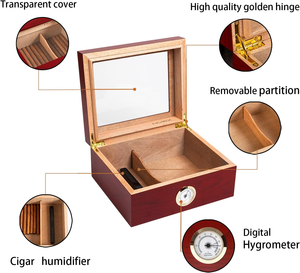 Caja <span class=keywords><strong>de</strong></span> Madera <span class=keywords><strong>de</strong></span> <span class=keywords><strong>Cedro</strong></span> <span class=keywords><strong>de</strong></span> Alta Gama para Cigarros con Higrómetro, Humidificador y Técnica <span class=keywords><strong>de</strong></span> Lacado - Product Image 6