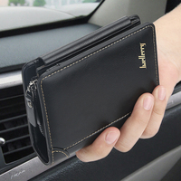 Dompet Pria Anti Maling Baellerry Lipat 3 Kulit PU dengan RFID Dompet Pendek untuk Pria Kapasitas 15 Kartu Modis