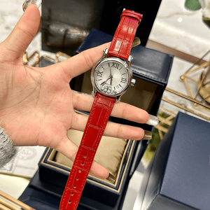 Montre ronde automatique pour femme avec pierres flottantes scintillantes, cadran à chiffres romains, bracelet en cuir, montre-bracelet décontractée Chopards - Product Image 2