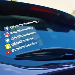Autocollant en vinyle personnalisé pour pare-chocs de voiture avec nom d'utilisateur et couleur pour les réseaux sociaux - Product Image 4