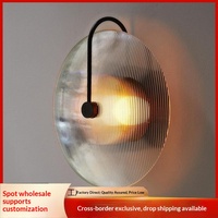 Lampu Dinding LED Besi Kaca untuk Restoran, Kamar Tidur, Hotel, Ruang Tamu, Latar Belakang, Gaya Nordic Sederhana