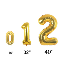 Ballons Chiffres en Gros pour Anniversaire et Événements – Décorations de Fête en Aluminium de 16, 32, 40 Pouces pour Hélium