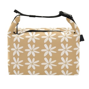 Sac isotherme réutilisable en forme de U, 9L, imprimé fleurs hawaïennes, design personnalisé, petit sac de travail étanche avec boucle - Product Image 1