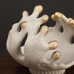 Plateau de rangement créatif en résine en forme de vague, design irrégulier, pour salon, organisateur de clés et de bijoux, type sur pied - Product Image 4