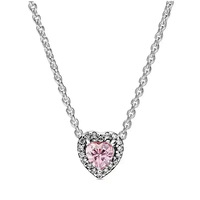 Collier pour femme Bestseller Heart Series, collier à pendentif cœur rose, chaîne de clavicule à perles colorées