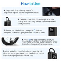 Gonfleur de pneu sans fil le plus récent 150PSI Rechargeable compresseur d'air 12V câble USB ligne de charge arrêt automatique Mini