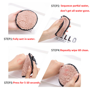 Ulikeke Marque privée Doigt rond Bouffée cosmétique Lavable Réutilisable Nettoyage du visage Tampons en coton Tampon <span class=keywords><strong>démaquillant</strong></span> - Product Image 5