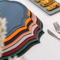 Usine En Gros En Relief Faux PU Tapis De Table En Cuir Lavable Dessous De Verre PVC Napperon Pour Cuisine À Manger Dîner Napperons