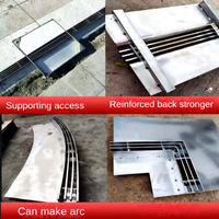 Caniveau de drainage linéaire en acier inoxydable pour eaux de pluie et résine, idéal pour les surfaces extérieures modernes et les trottoirs