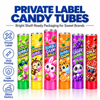 Tube d'emballage en aluminium et plastique pour chewing-gum, logo personnalisé imprimé UV, conteneur vide avec bouchon à vis 12,7-35 mm