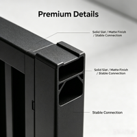 Clôture de jardin en aluminium à lattes verticales sur mesure, revêtement poudré noir, résistante aux intempéries, pour extérieur