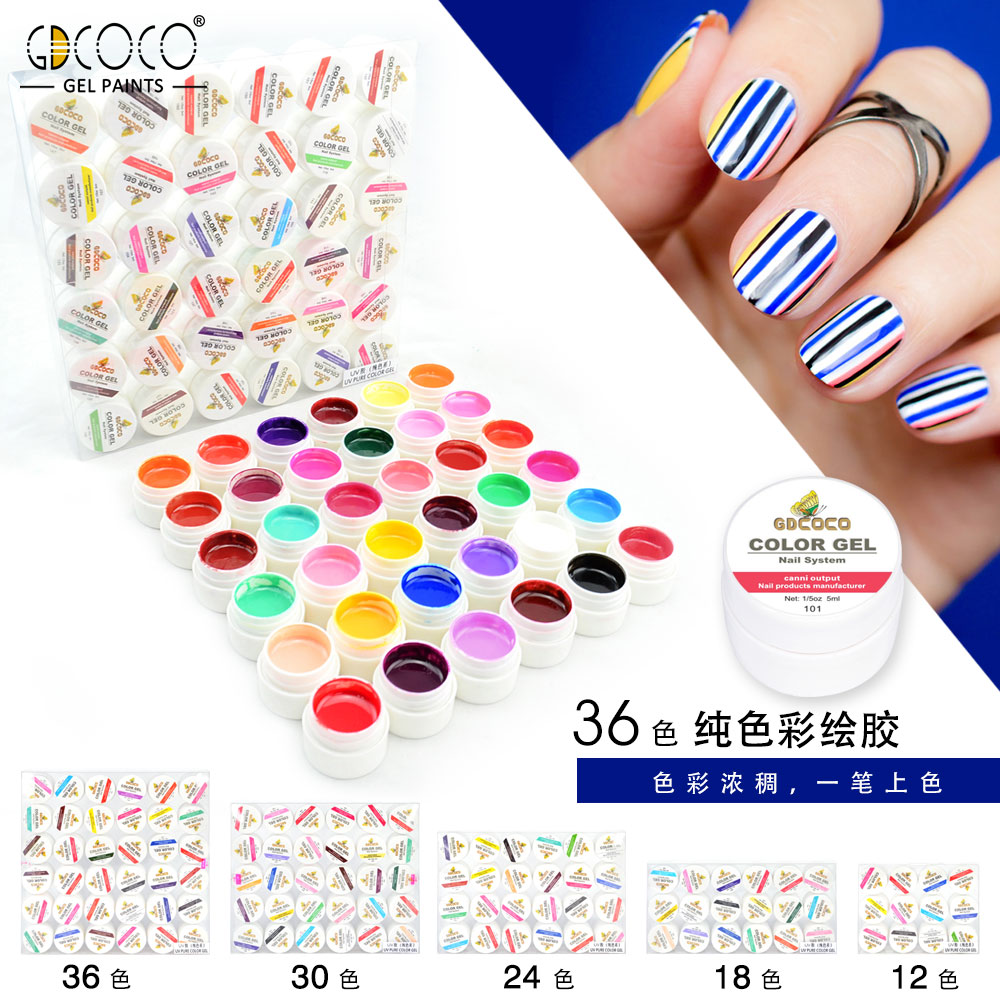 20204 GDCOCO 36 Colors Gel for 5ml - Pure Color UV Gel