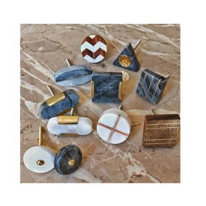 New Sale Custom Indian Handmade Eco-Friendly High Quality Furniture Drawer <b>Wardrobe</b> Handle Brass Wood Stone Semi-Precious Stone - Product Image 1