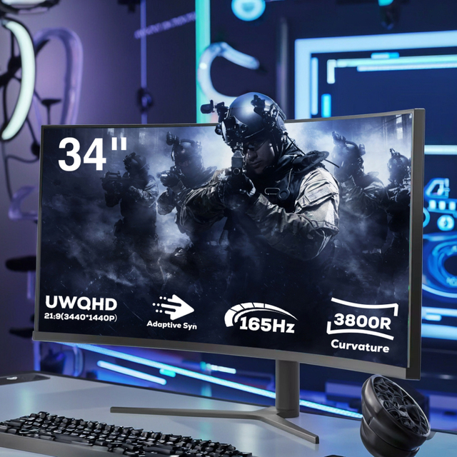 Best Price 34" IPS Monitores Gaming 144hz 165hz Curved Gaming Monitor 4k Desktop PC Monitor Computer