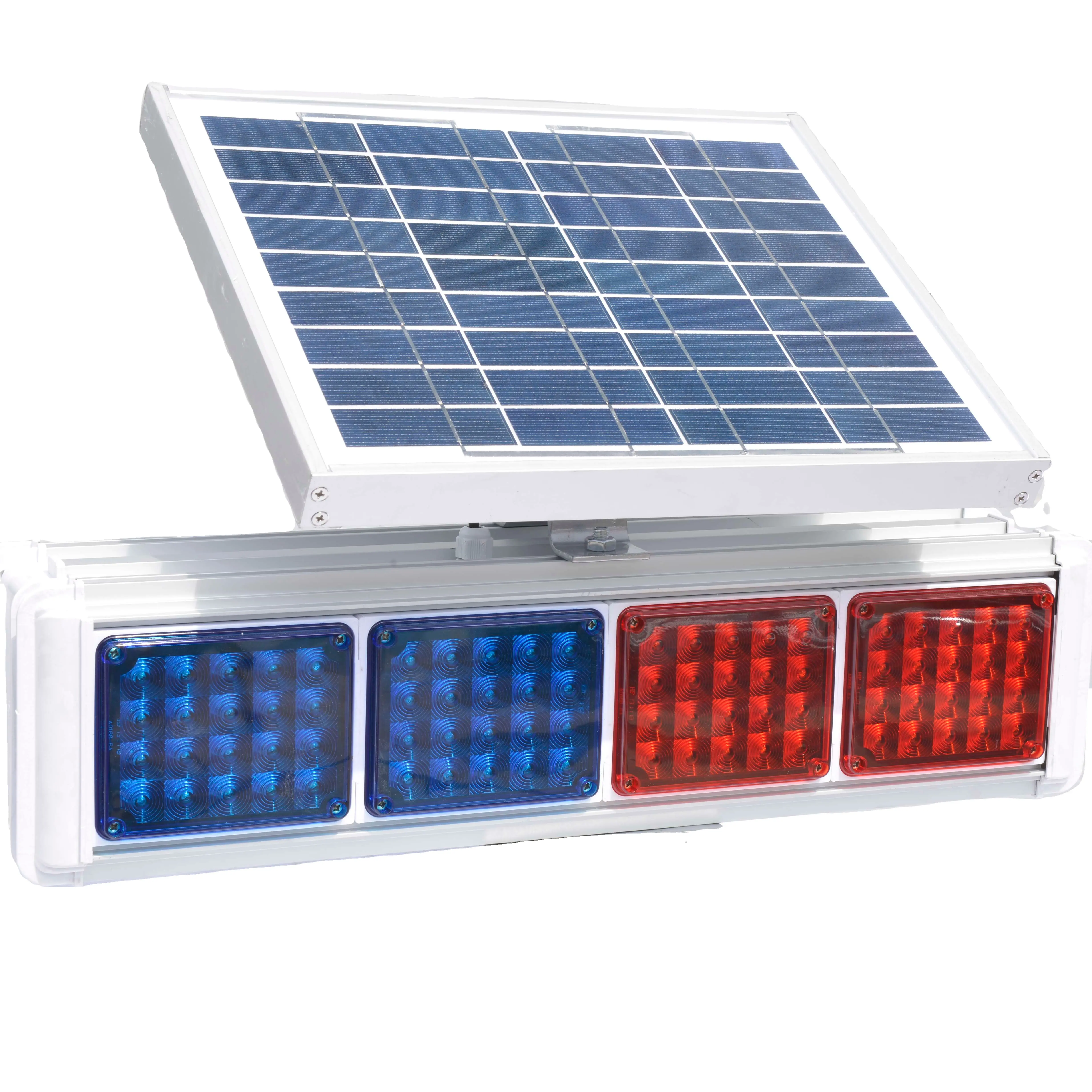 Semáforo solar de quatro lados, luzes LED vermelhas e azuis para aviso de tráfego, produto de interseção de estradas, 550 mm