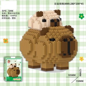 Cartoon éducatif Capybara animaux blocs de construction pour enfants STEM apprentissage briques jouets cadeau - Product Image 3