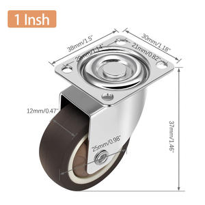 4-teiliges Set Möbel-Roller-Rad Kleber Tpr Unterbau Platte Bremse Drehbänder - Product Image 4