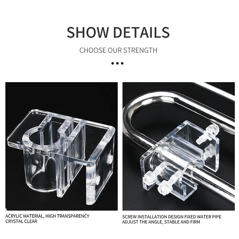 ZRDR Acrylic Aquarium Hose Air Tube Fixing Clip Clamps Holder Glass Fish Tank Filter Filtration Mount water pipe Hanger Clip