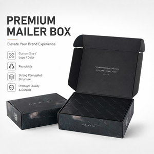 Custom Marble Print Black Corrugated Mailer <b>Box</b> with Matt Lamination Embossing UV Coating Luxury Brand <b>Shipping</b> Packaging <b>Box</b> - Product Image 2
