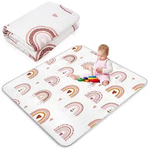 Máquina lavável bebê orgânico rastejando Play Mat piso macio tecido antiderrapante Baby Mat para jogar