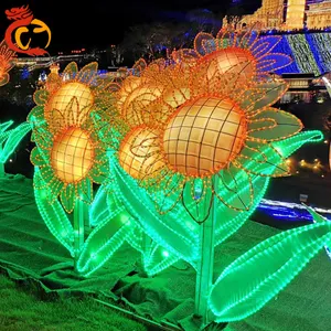 Chinese Zigong City Attractive Decorative Lanterns With Lights Silk Dinosaur Lanterns For Shopping Mall Street