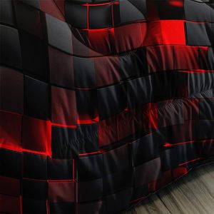 Contemporary thiết kế hình học Comforter Bộ Thiếu Niên chàng trai đỏ đen ánh sáng tổ ong mô hình 3 mảnh Vua kích thước giường 7PC dệt làm - Product Image 5