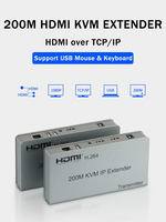 FJGEAR OEM USB HDMI H.264 200M KVM IP Extender sur réseau Ethernet RJ45 via câble Cat5e Cat6