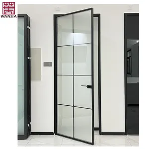 Wanjia Aluminium Minimalisme Douchedeuren Smal Frame Interieur Badkamer Glazen Openslaande Deuren