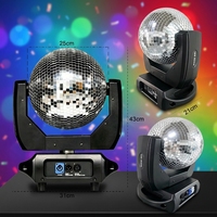 Marslite Projecteur de Scène à Tête Mobile avec Boule Disco Rotative en Verre pour DJ, Fêtes, Bars, Boîtes de Nuit et Événements